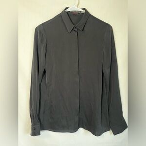 Alice and Olivia Employed. Silk Blend Black Button Down Size XS